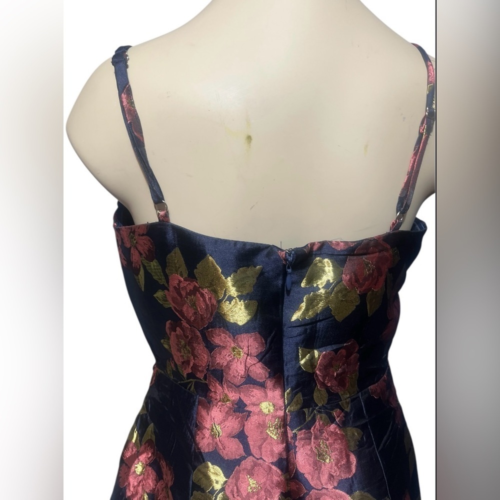 Lulus M Garden Gala Navy Blue Floral Jacquard Skort Romper - Picture 10 of 15